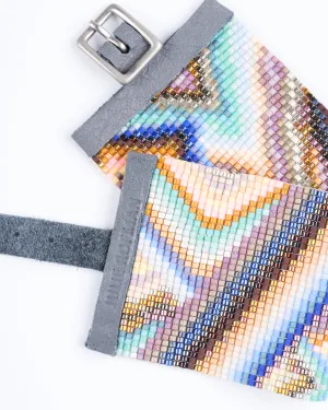 1 7/8" width handwoven beaded bracelet - multi