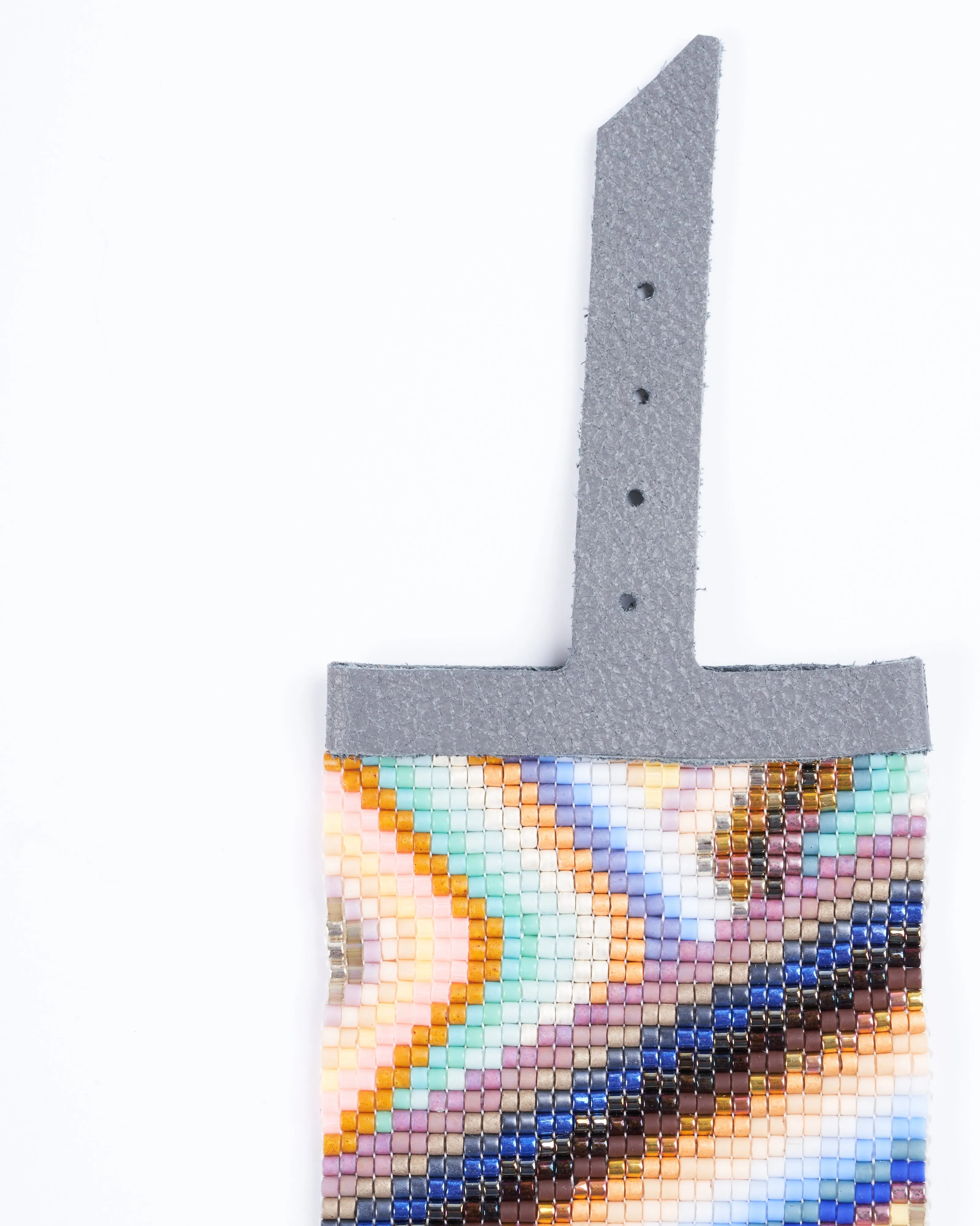 1 7/8" width handwoven beaded bracelet - multi