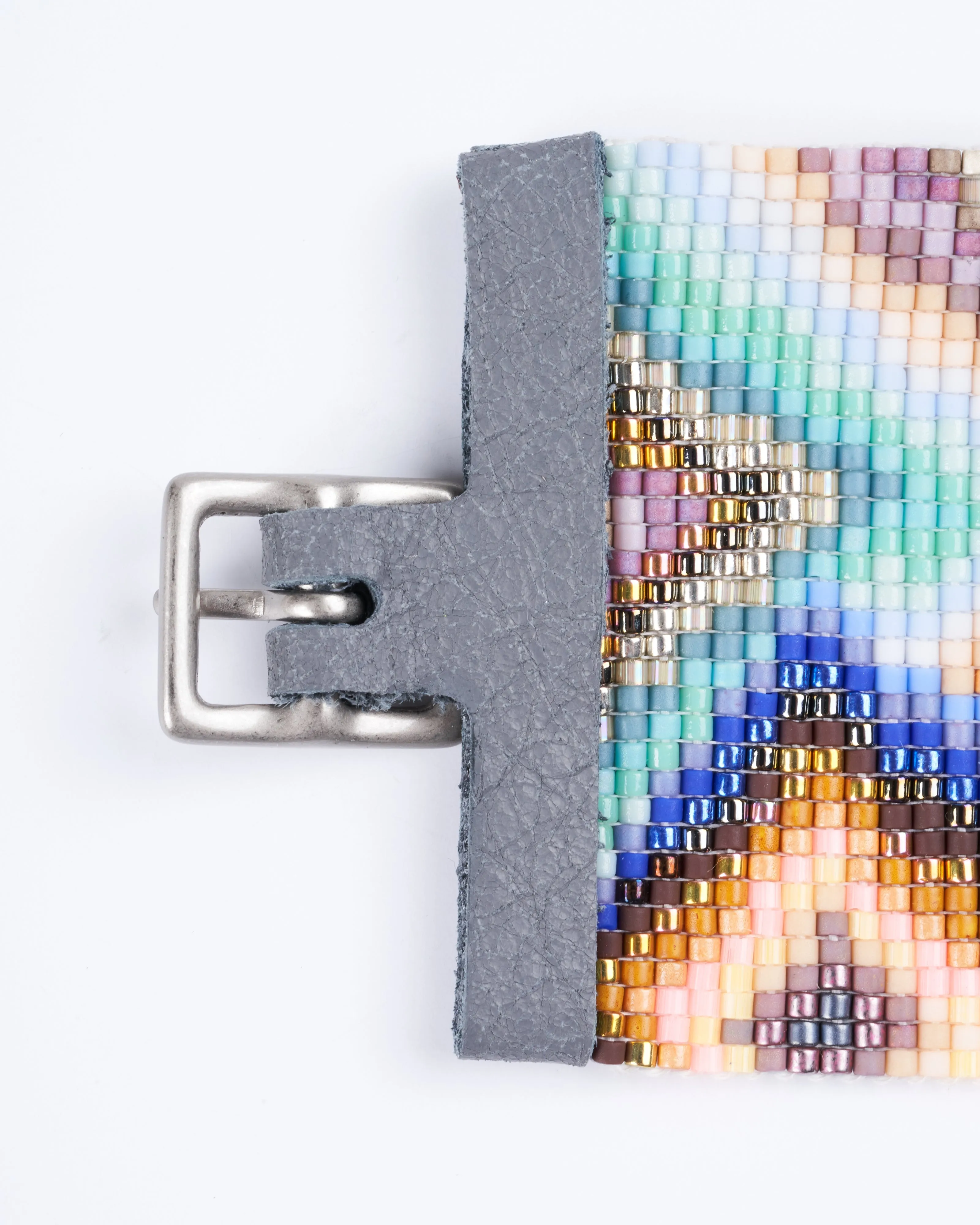 1 7/8" width handwoven beaded bracelet - multi