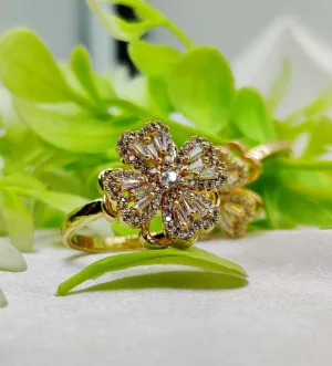 1 Piece Imported Dazzling Movable Floral Blossom Adjustable Rings - 2 Color  Variants 🌟 | Luxurious Design Ring | Adjustable Ring | Ring For Girls &amp; Women ✨