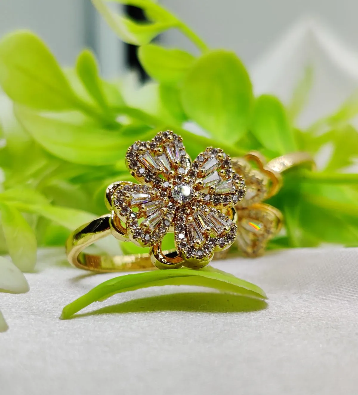 1 Piece Imported Dazzling Movable Floral Blossom Adjustable Rings - 2 Color  Variants 🌟 | Luxurious Design Ring | Adjustable Ring | Ring For Girls &amp; Women ✨