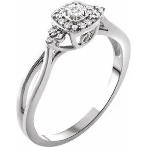10K White .05 CTW Diamond Promise Ring