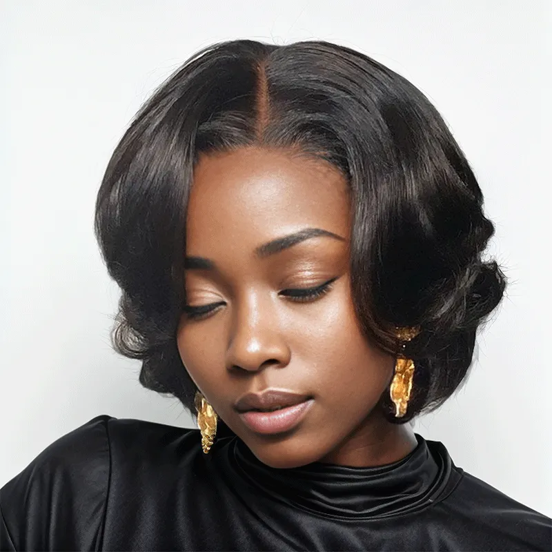 13x6 T Part Lace Elegant Short Pixie Cut Boss Vibe Minimalist Bob Wig