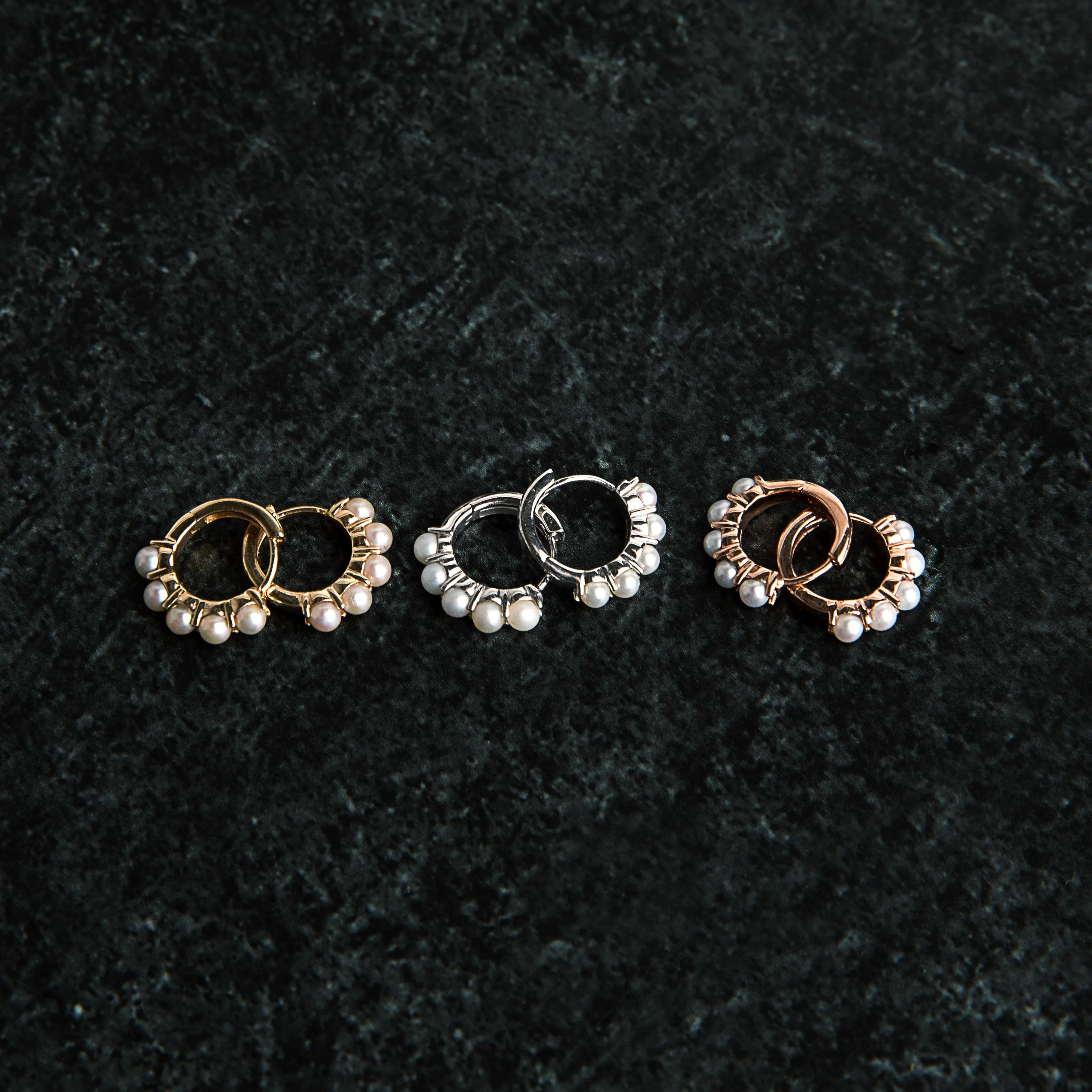 14K Freshwater Cultured Pearl Huggies