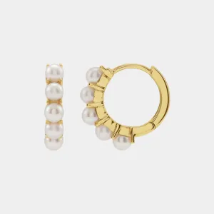 14K Freshwater Cultured Pearl Huggies