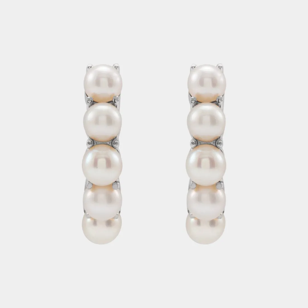 14K Freshwater Cultured Pearl Huggies