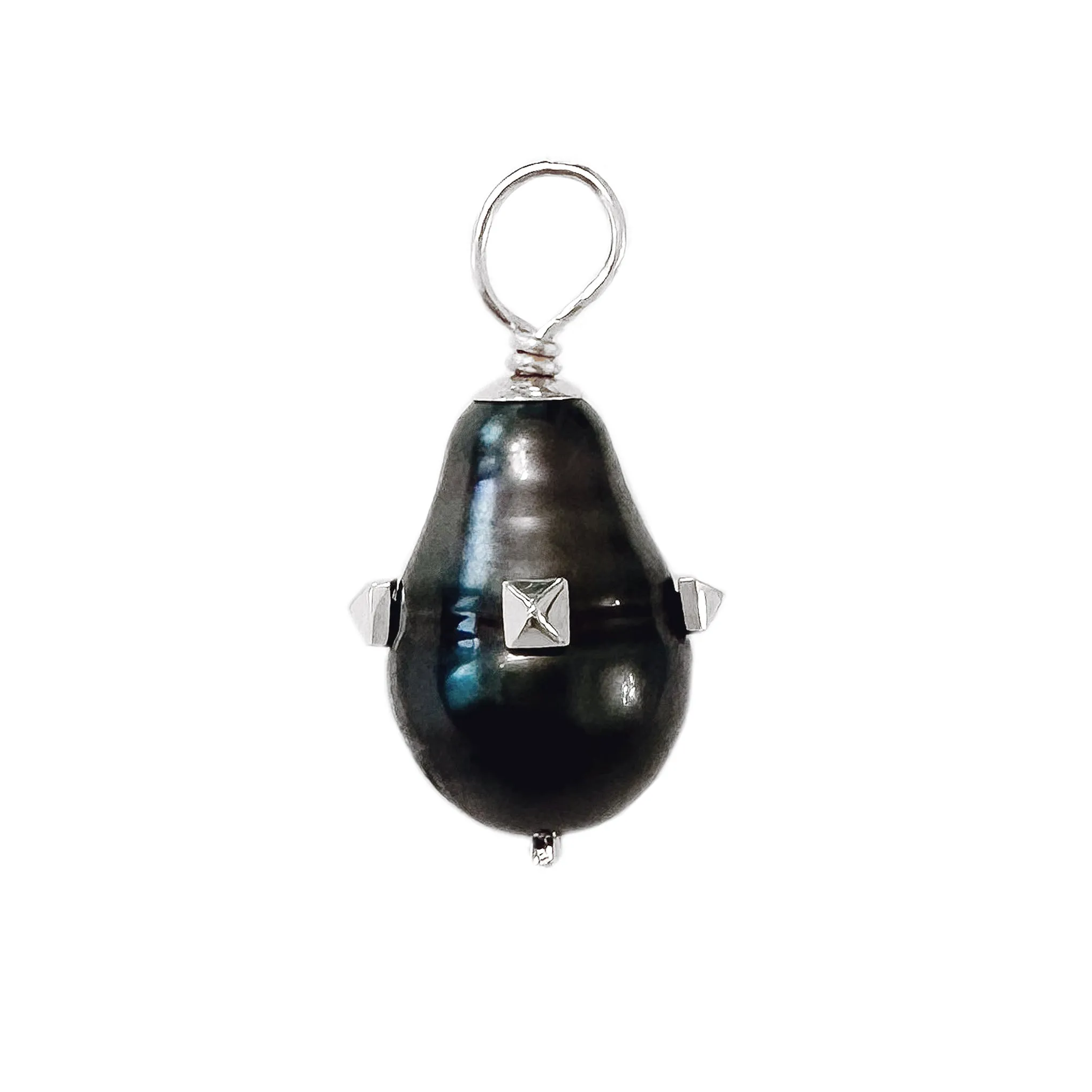 14K Gold Spiked Orbit Baroque Tahitian Cultured Pearl Pendant
