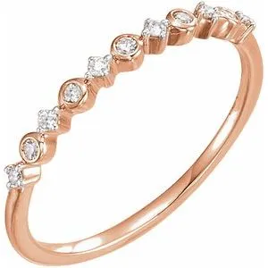 14K Rose 1/10 CTW Diamond Ring Size 7