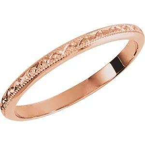 14K Rose 2 mm Band Size 5.5