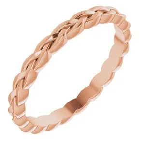 14K Rose 2 mm Woven Band Size 7.5