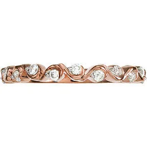 14k Rose Gold 1/4 CTW Diamond Anniversary Band, Size 7