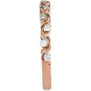 14k Rose Gold 1/4 CTW Diamond Anniversary Band, Size 7