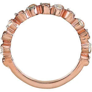 14k Rose Gold 1/4 CTW Diamond Anniversary Band, Size 7