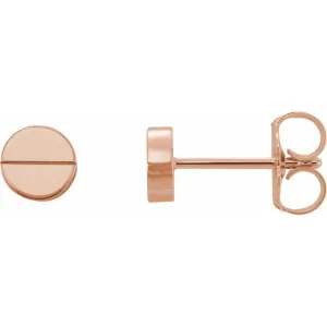 14K Rose Gold 4.9 mm Geometric Friction Closure Earrings