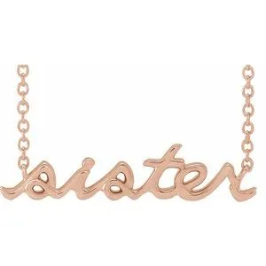 14K Rose Sister 18" Necklace
