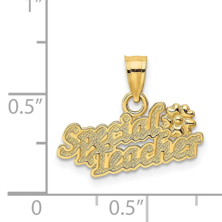 14k Two Tone Gold Polished Multi-Color Enameled Finish 3-D ABC School Book  Pendant
