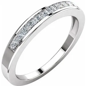 14K White 1/3 CTW Diamond Anniversary Band Size 8