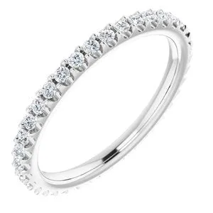 14K White 1/3 CTW Diamond Eternity Band Size 7