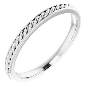 14K White 2 mm Rope Band Size 7