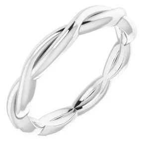14K White 2.2 mm Woven-Design Band Size 4.5