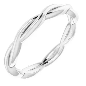 14K White 2.2 mm Woven-Design Band Size 7