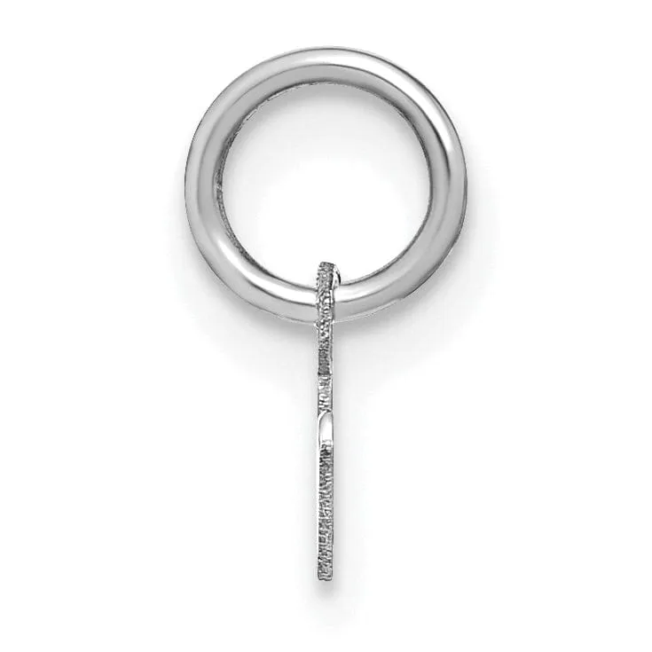 14K White Gold Small Size Lower Case Script Letter R Initial Pendant