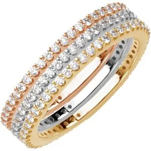 14K Yellow 1/4 CTW Diamond Stackable Ring Size 8
