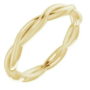 14K Yellow 2.2 mm Woven-Design Band Size 6
