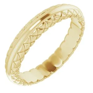 14K Yellow 4.5 mm Woven-Design Band Size 10