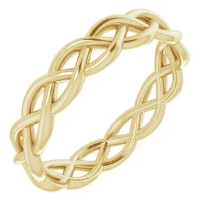 14K Yellow 4.7 mm Woven-Design Band Size 9.5
