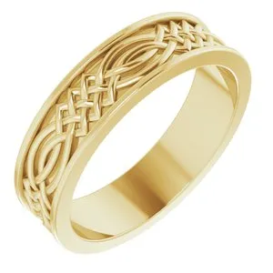 14K Yellow 6 mm Celtic-Inspired Band Size 10.5