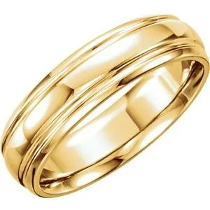 14K Yellow 6 mm Grooved Band Size 9
