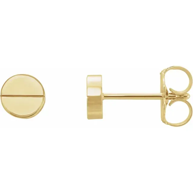 14K Yellow Geometric Earrings