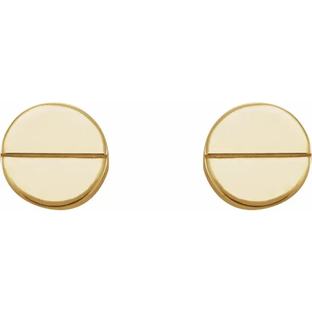 14K Yellow Geometric Earrings