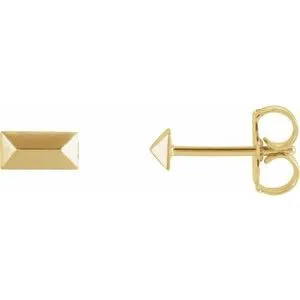 14K Yellow Geometric Stud Earrings