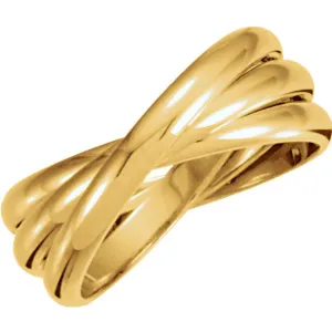 14k Yellow Gold 2.5mm 3-Band Rolling Ring Size 5