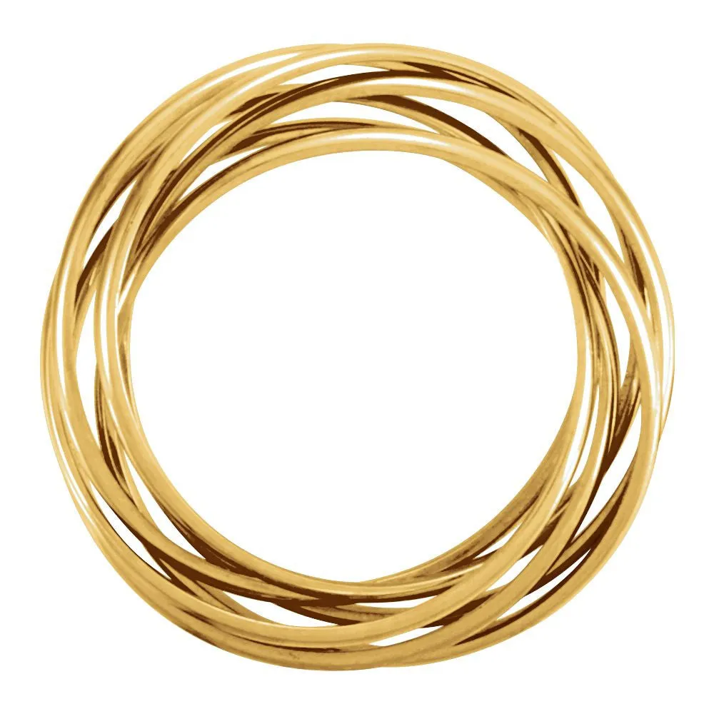 14k Yellow Gold 6-Band Rolling Ring Size 11