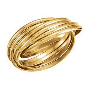 14k Yellow Gold 6-Band Rolling Ring Size 11