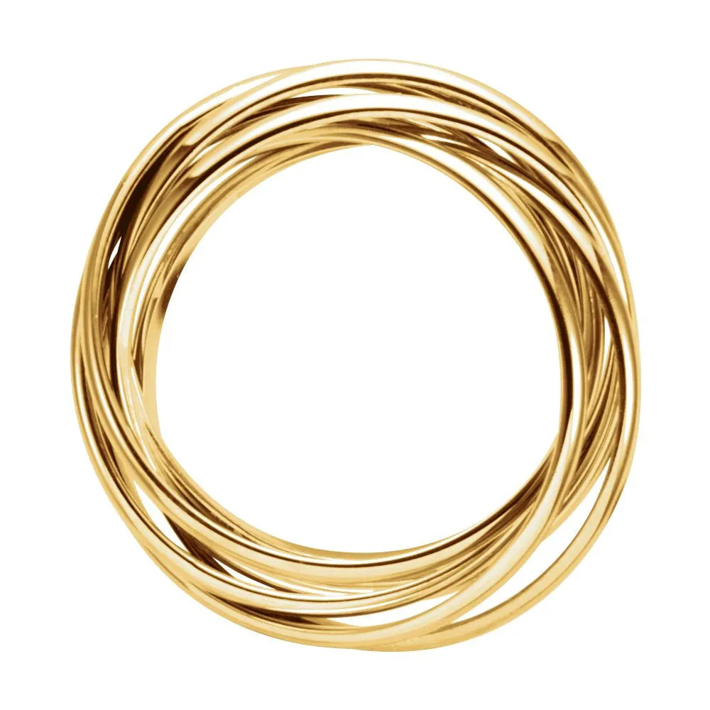 14k Yellow Gold 6-Band Rolling Ring Size 8