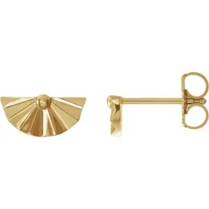 14K Yellow Gold Geometric Earrings