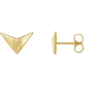 14K Yellow Gold Geometric Earrings