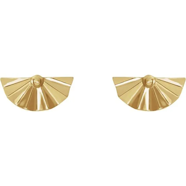 14K Yellow Gold Geometric Earrings