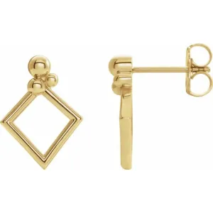 14K Yellow Gold Geometric Earrings