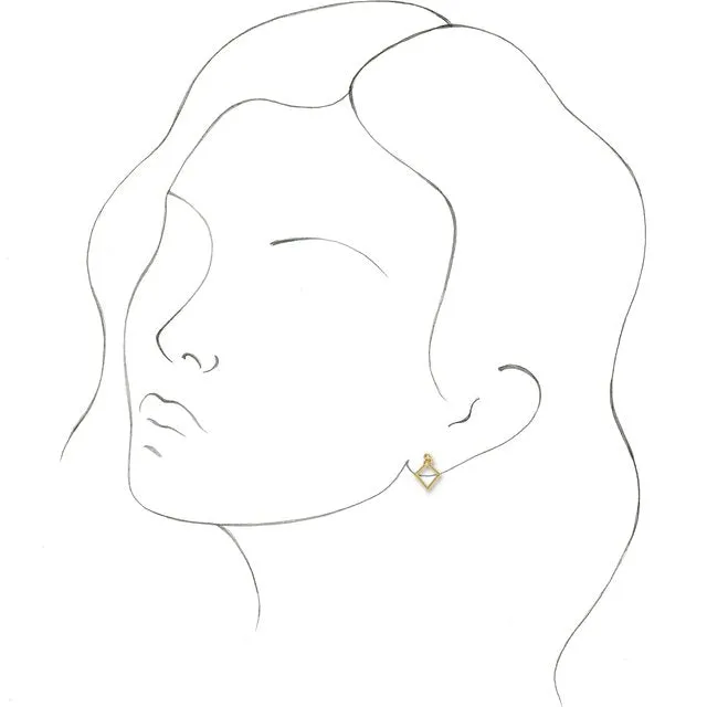 14K Yellow Gold Geometric Earrings