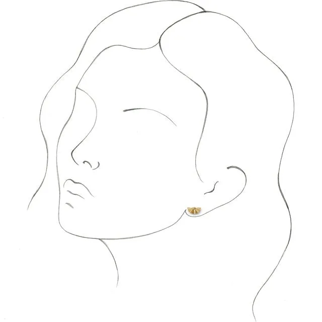 14K Yellow Gold Geometric Earrings
