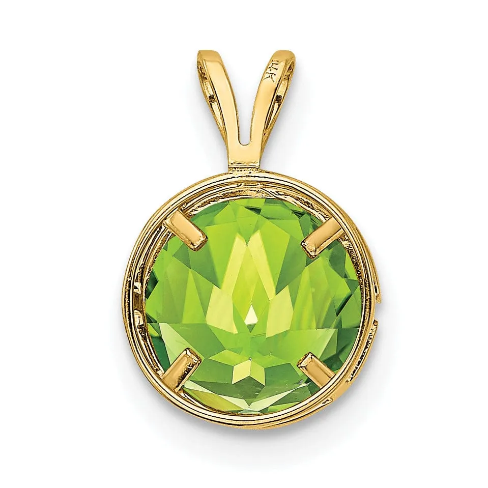 14k Yellow Gold Round Bezel Pendant