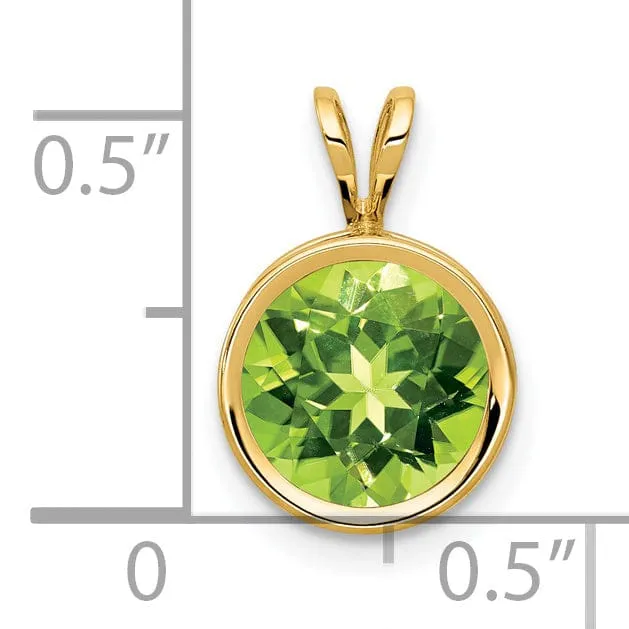 14k Yellow Gold Round Bezel Pendant