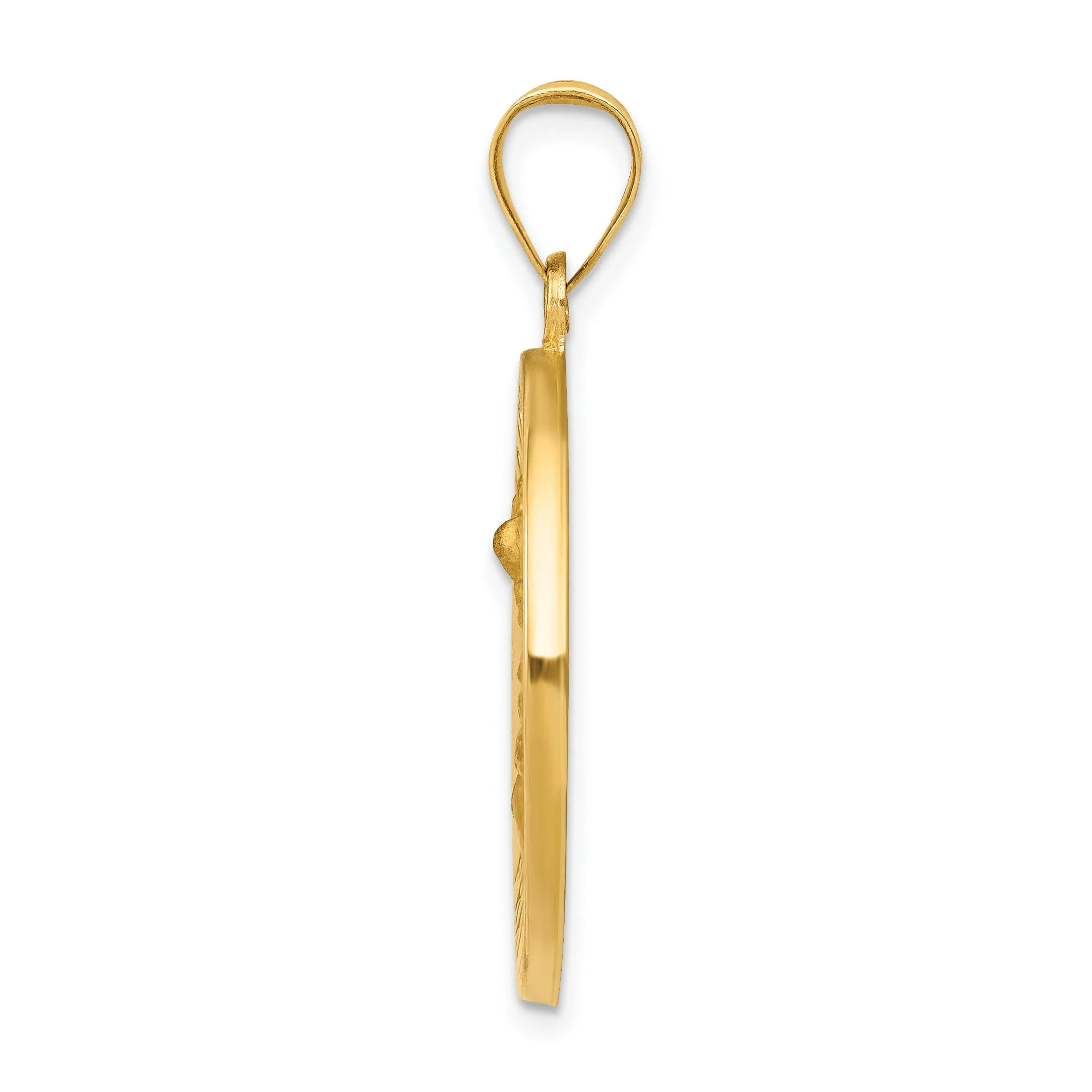 14k Yellow Gold Saint Michael Medal Pendant