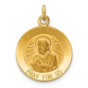 14k Yellow Gold Saint Paul Medal Pendant