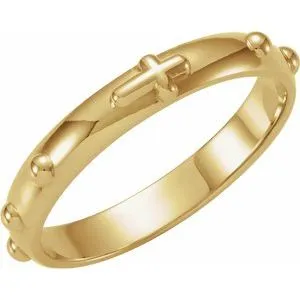 14K Yellow Rosary Ring Size 7